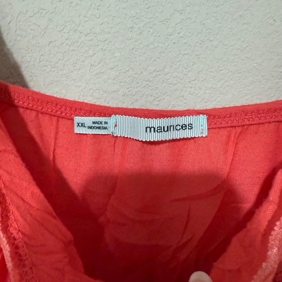 Maurices Y2K Pink Lace Trim Crinkle Cami Tank Top XXL Layering Romantic Coquette - Picture 2 of 5